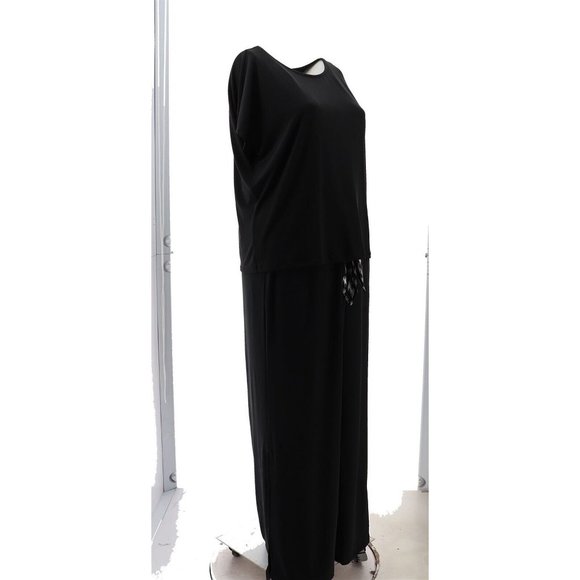 NWT G BY GIULIANA 3-PIECE TOP, BOTTOM & SCARF BELT SET BLACK MEDIUM - Picture 9 of 13